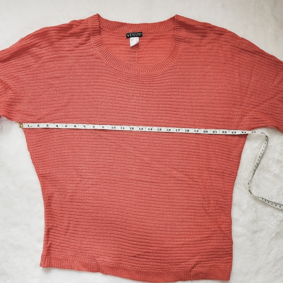 VENUS ORANGE KNIT SWEATER FAUX BACK BUTTONS OVERSIZED LG LARGE L - Picture 5 of 7